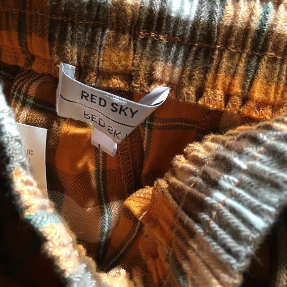 RED SKY Plaid Cotton Flannel Pajama Style Pants L - Picture 3 of 4